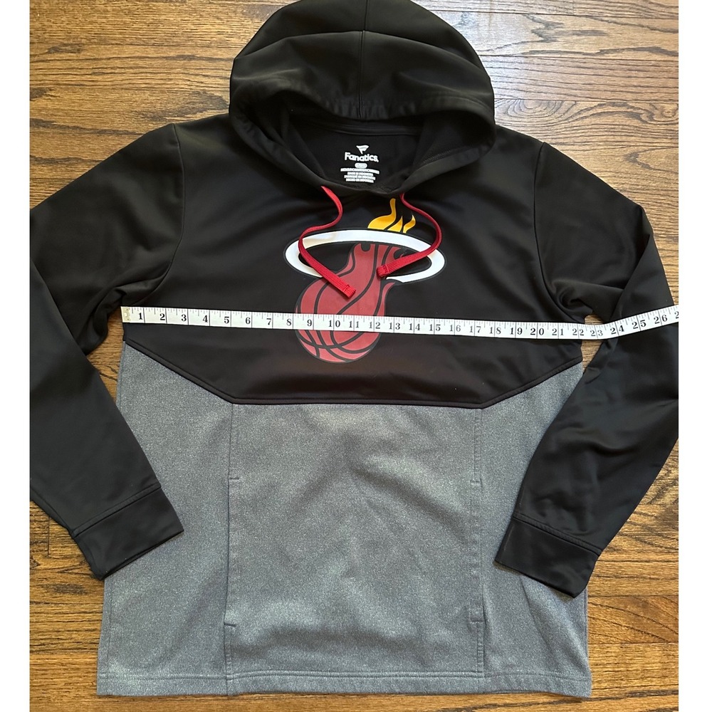 Fanatics Men's NBA Black Miami Heat Hooded Sweatshirt Size Medium - Picture 4 of 4
